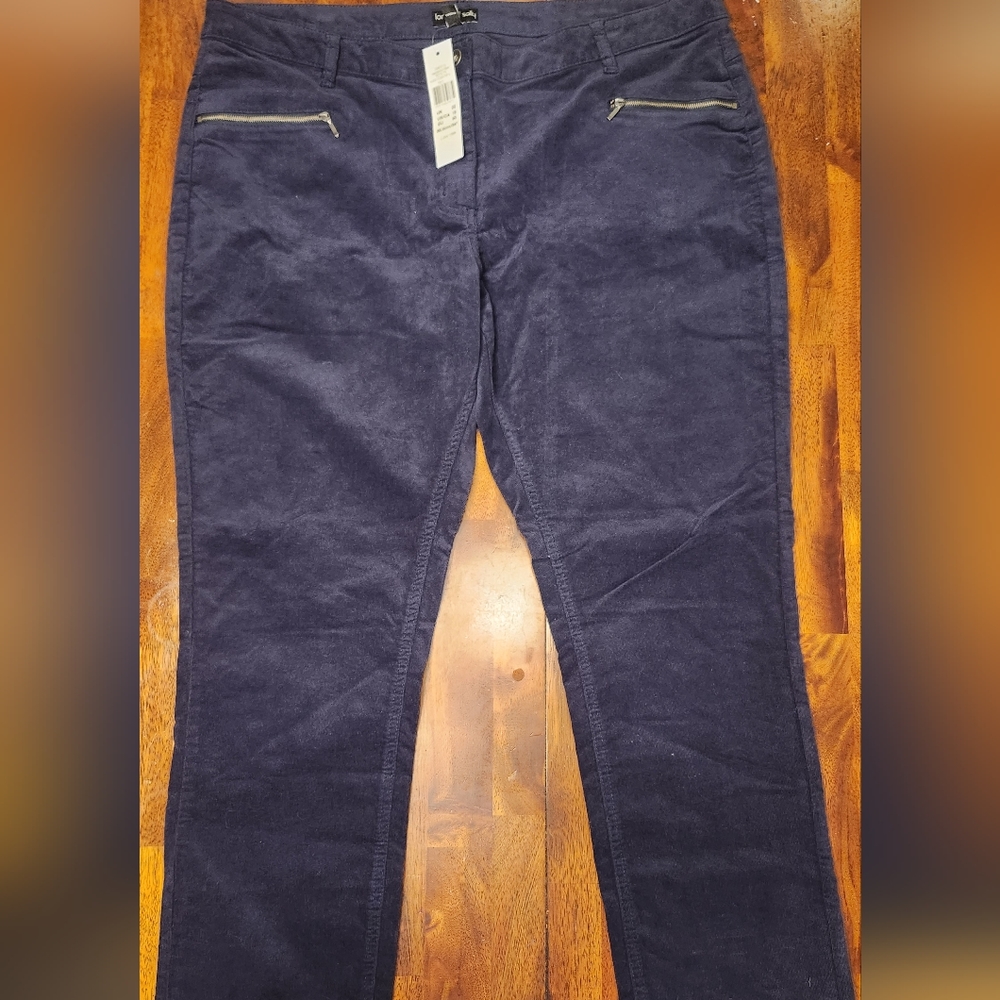 Long Tall Sally navy fine corduroy trousers